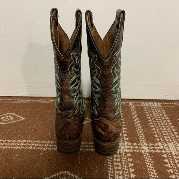 Circle G Brown & Turquoise Western Cowgirl Boots L5640 - Picture 4 of 8
